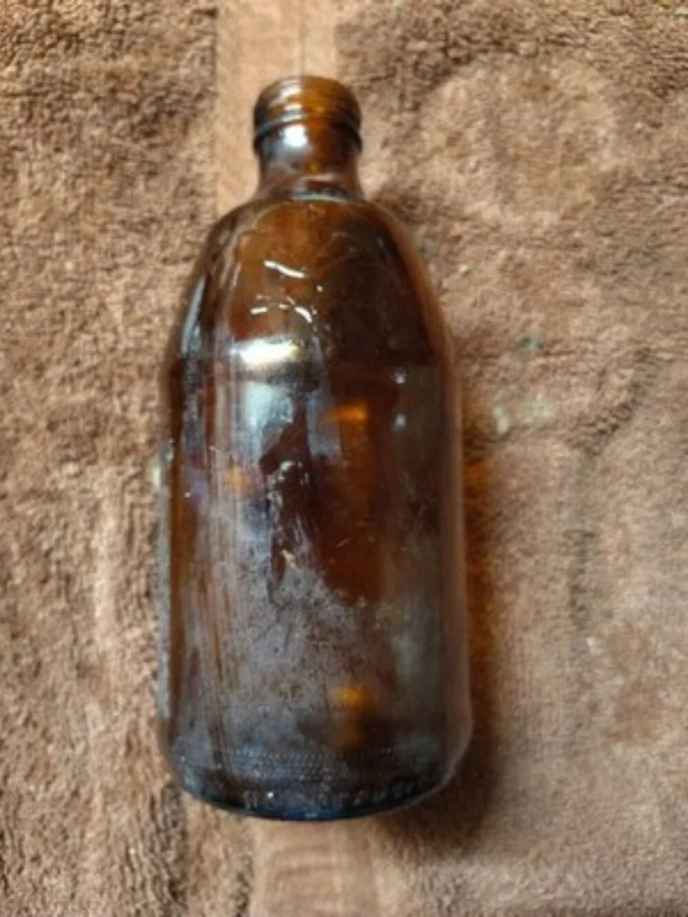 Vintage Anheuser Busch Stubby Beer Bottle Brown Amber Glass Collectible Embossd